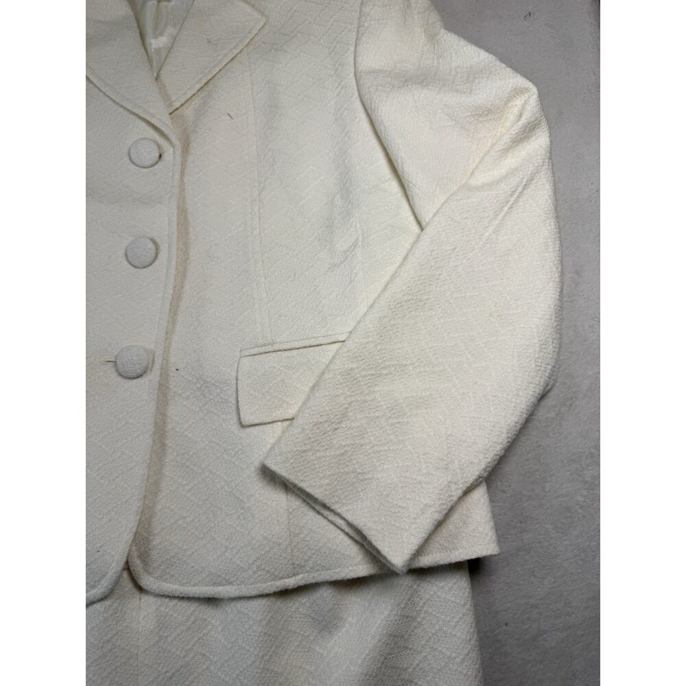 Pendleton Women’s Wool Blend Skirt Suit Ivory Jacket 6 Skirt 8 Made USA - Picture 6 of 16